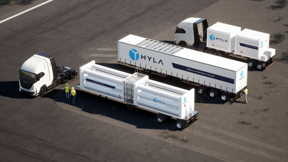 Mobile transport solutions for hydrogen. - Copyright Hyla/Nikola